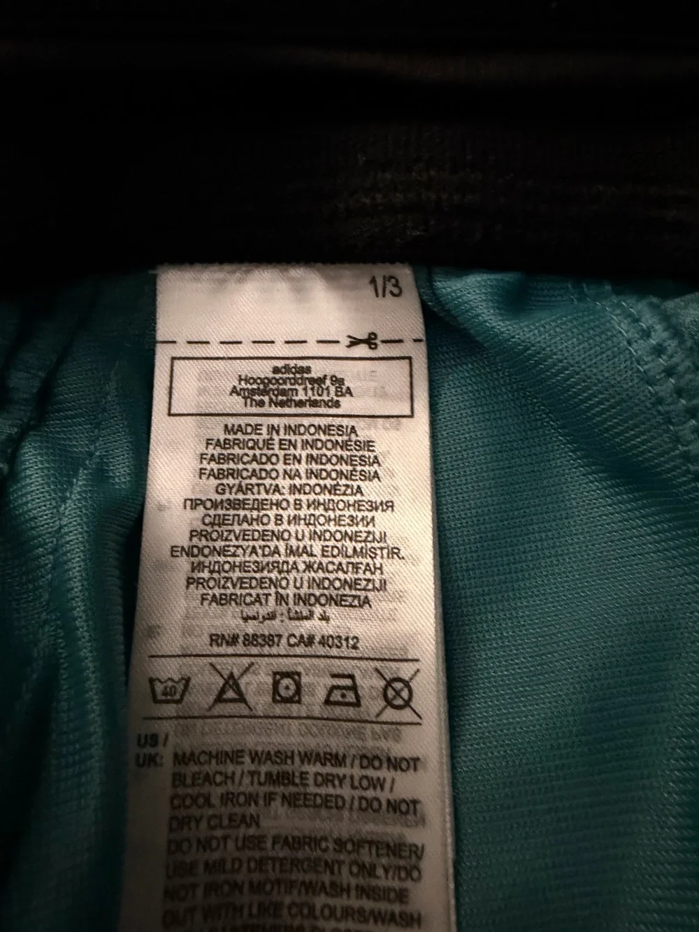 adidas Teal Athletic Shorts with Black Waistband